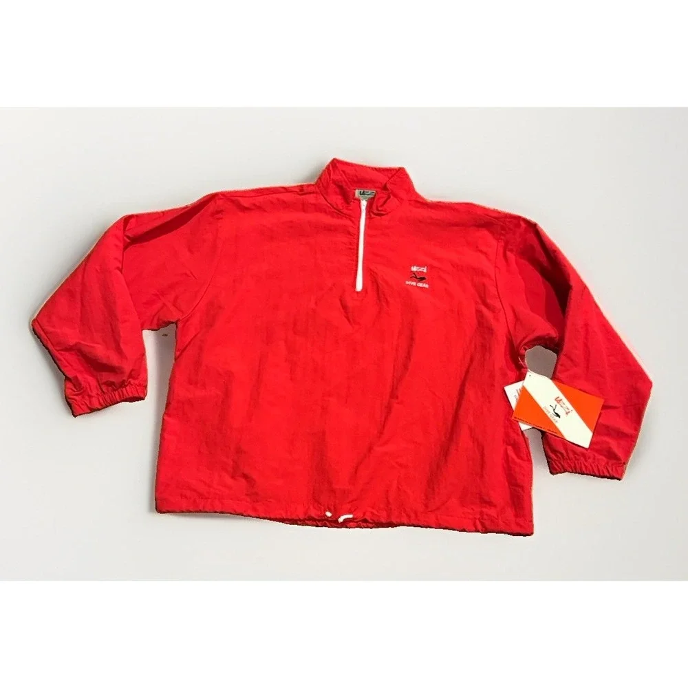 Uzzi Dive Gear Flag Windbreaker Jacket Size L/XL Surf New With Tags 80s 90s